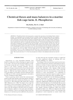 Chemical fluxes and mass balances in a marine fish cage farm. 11