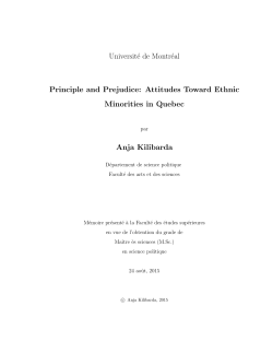 Universit&eacute; de Montr&eacute;al Principle and Prejudice: Attitudes