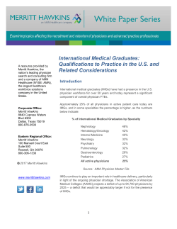 International Medical Graduates: Qualifications to Practice in the