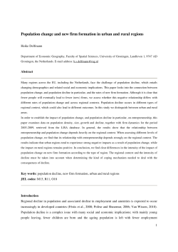 Population change and new firm formation in urban and rural regions