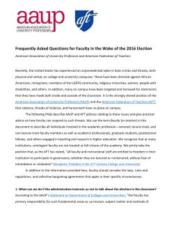 Frequently Asked Questions for Faculty in the Wake of the