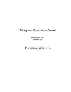 Taking Your Franchise to Canada