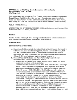 DRAFT Minutes for Wild Wings County Service Area