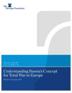 Understanding Russia`s Concept for Total War in Europe Martin N