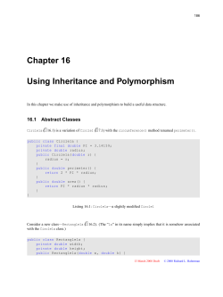 Chapter 16 Using Inheritance and Polymorphism