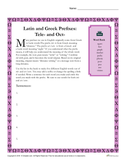 Latin and Greek Prefixes: Tele- and Oct
