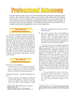 The Source for Professional Autonomy The Limits of