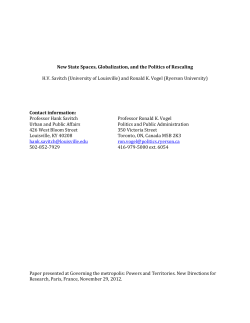 New State Spaces, Globalization, and the Politics of Rescaling H.V.