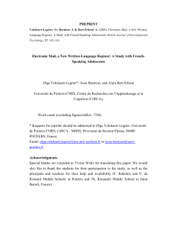 PREPRINT Electronic Mail, a New Written