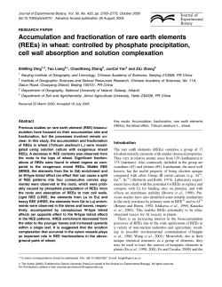 Accumulation and fractionation of rare earth elements (REEs) in