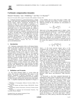 Carbonate compensation dynamics