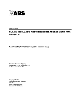 Slamming Loads and Strength Assessment