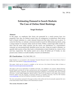 Estimating Demand in Search Markets: The Case of Online Hotel
