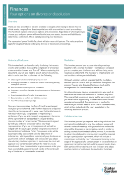 Finances upon divorce - Slater and Gordon Lawyers