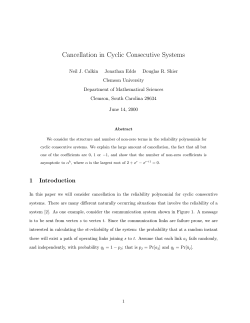 Cancellation in Cyclic Consecutive Systems