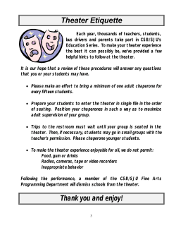 Theater Etiquette Thank you and enjoy!