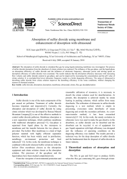 Absorption of sulfur dioxide using membrane and enhancement of