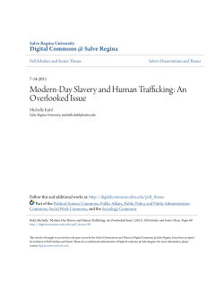 Modern-Day Slavery and Human Trafficking: An Overlooked Issue