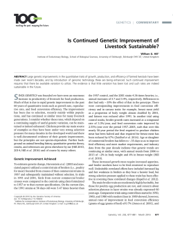 Is Continued Genetic Improvement of Livestock