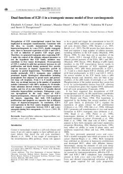 Dual functions of E2F-1 in a transgenic mouse model of liver