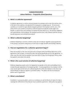 Labour Relations Frequently Asked Questions