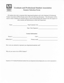 Graduate and Professional Student Association Senator Selection