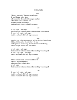 A Holy Night Solo 1 The sky was dark. The stars were