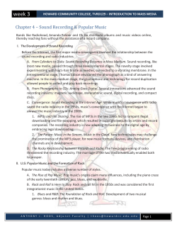 Howard Community College, TVRD129 &ndash; Introduction to MASS media