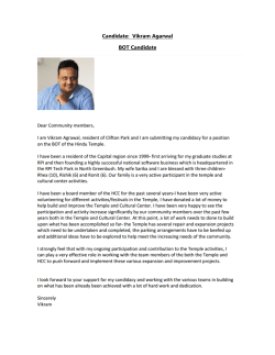 Candidate: Vikram Agarwal BOT Candidate