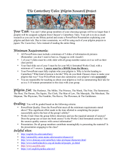 The Canterbury Tales: Pilgrim Research Project