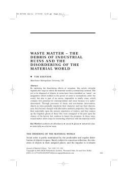 waste matter &ndash; the debris of industrial ruins and the disordering of