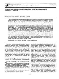 Effects of Micronutrient Intake on Survival in Human