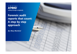 Forensic audit reports that count: A step by step approach