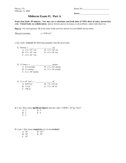 Midterm Exam #1, Part A