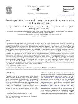 Arsenic speciation transported through the placenta from mother
