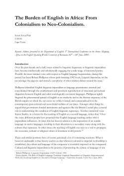 The Burden of English in Africa: From Colonialism to Neo