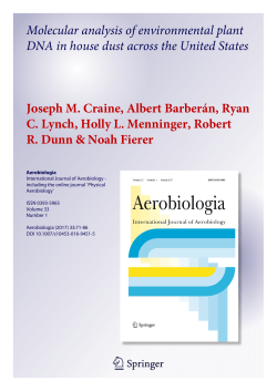 Molecular analysis of environmental plant DNA in house dust across