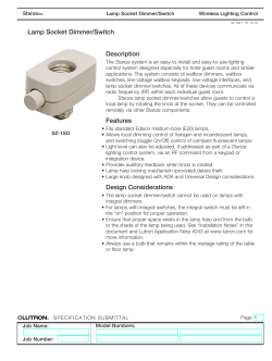 Lamp Socket Dimmer/Switch Description