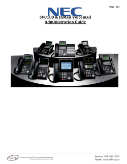 NEC SV8100 Admin Guide