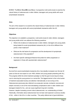 BONES: The British OsteoNEcrosis Study Protocol