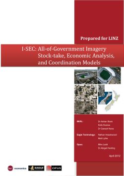 Imagery Coordination report - Land Information New Zealand