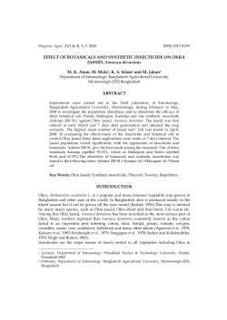 EFFECT OF BOTANICALS AND SYNTHETIC INSECTICIDE ON