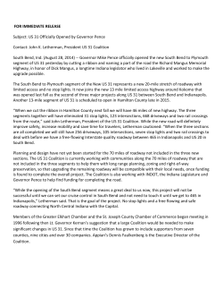 Press release concerning US 31 ribbon cutting in