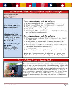PRE-SHOW ACTIVITY &ndash; Questions about First Nations