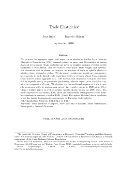 Trade Elasticities - American Economic Association