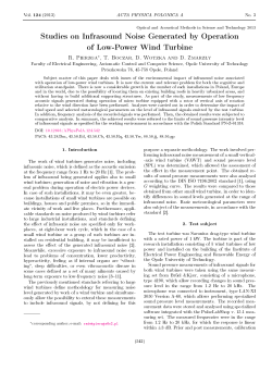 Studies on Infrasound Noise Generated by Operation of Low