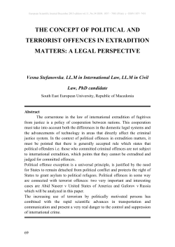 the concept of political and terrorist offences in extradition matters
