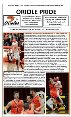 ORIOLE PRIDE - Springville Community Schools