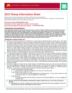 2017 Sheep Information Sheet - University of Minnesota Extension