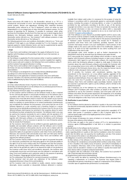 General Software License Agreement of the Physik Instrumente (PI